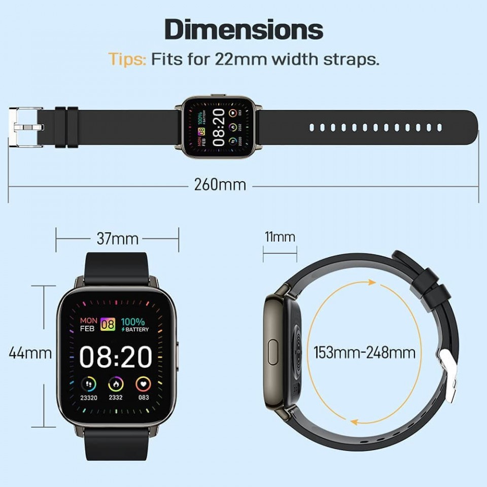 Glory Fit Smart Watches for Android and Iphone Phone 1 69 Touch Screen